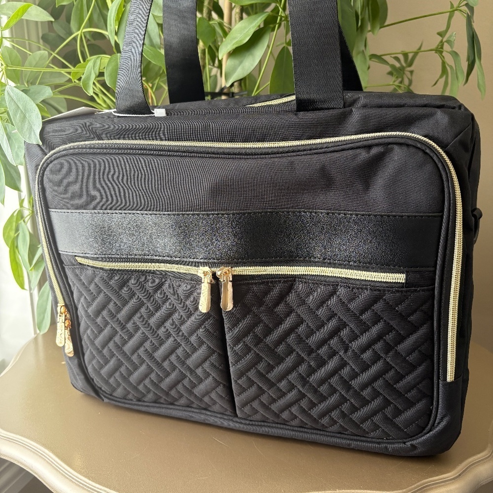 Baverge Black Travel Briefcase for 17.3 inch Laptop